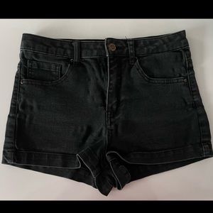Forever 21 black washed jean shorts
